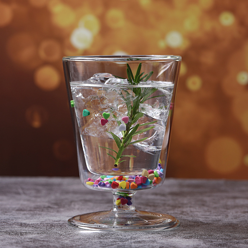 Doble taza de cristal de lentejuelas de estrella de color chica taza de cielo estrellado taza de café doble taza de leche doble fabricante - 8