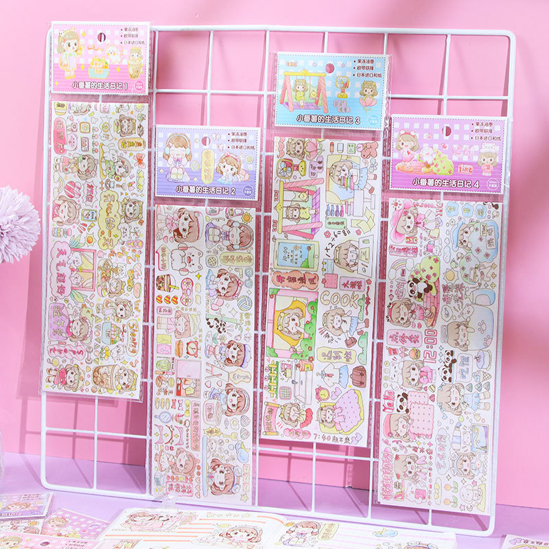 Pegatinas de la cuenta de la mano del aceite extra para filas y pegatinas de papel creativas de dibujos animados lindos para niñas extra aceite de la mano de la tienda de la cinta adhesiva decorativa - 8
