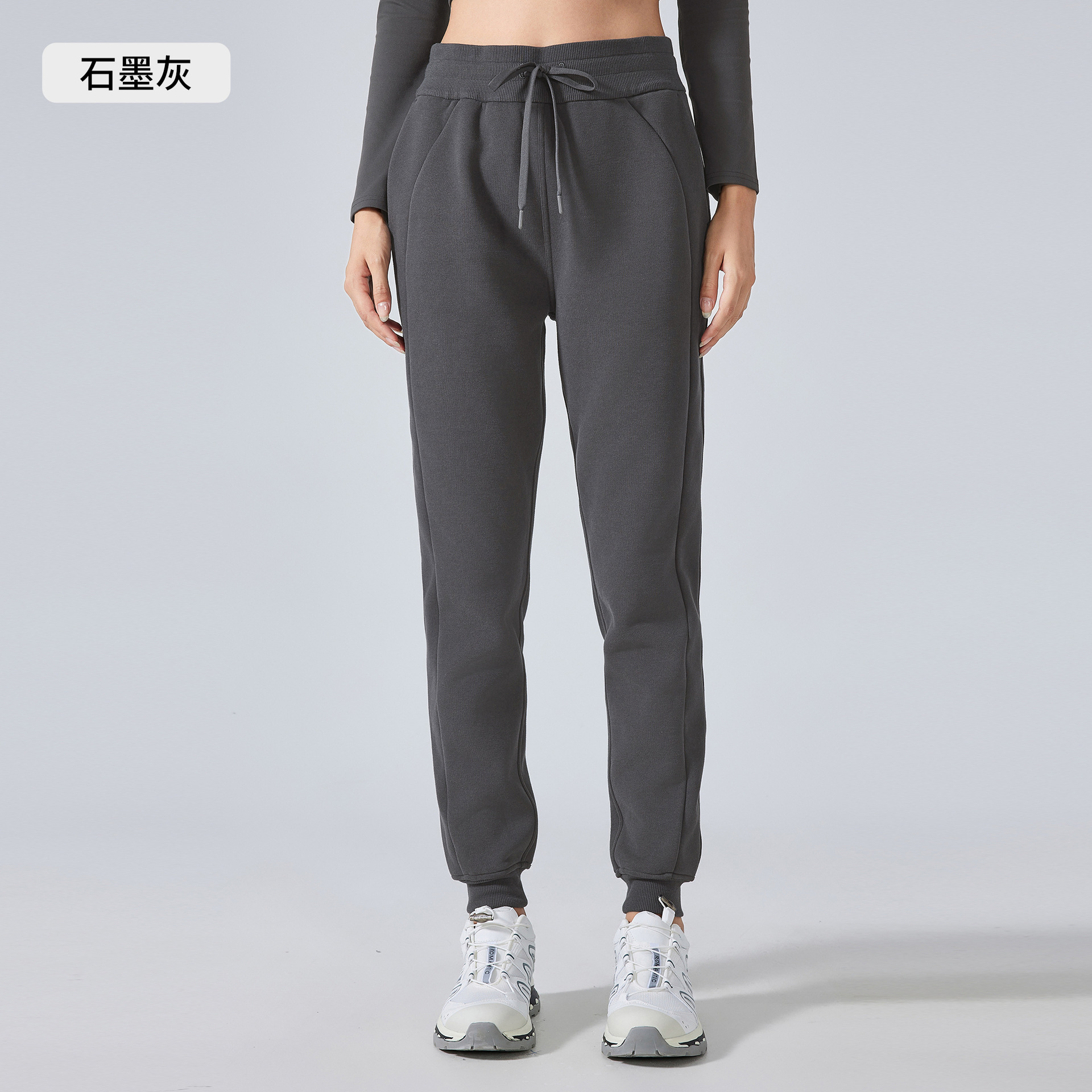 Invierno plumped running fitness pantalones casuales cintura alta térmica taja de entrenamiento pies yoga pantalones deportivos mujer DAW153 - 10