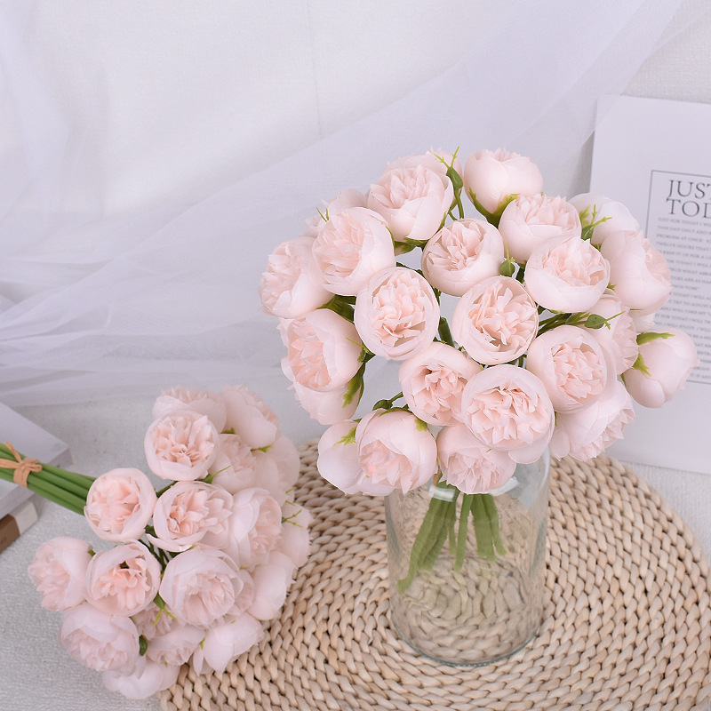 Cross-border artificial flowers: 27 peonies, bunches of raffia, camellias, roses, InS-style artificial flowers, New Year's goods from the manufacturer - 7