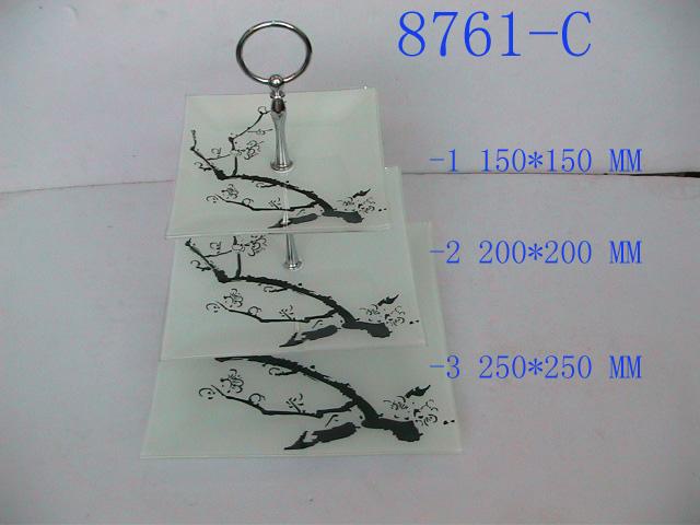 8752EC three-layer glass fruit platter Specification image