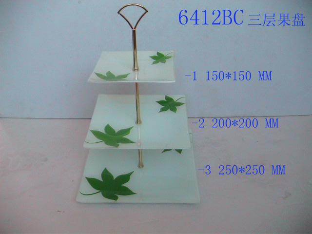 6409DC three-layer glass fruit plate Specification image