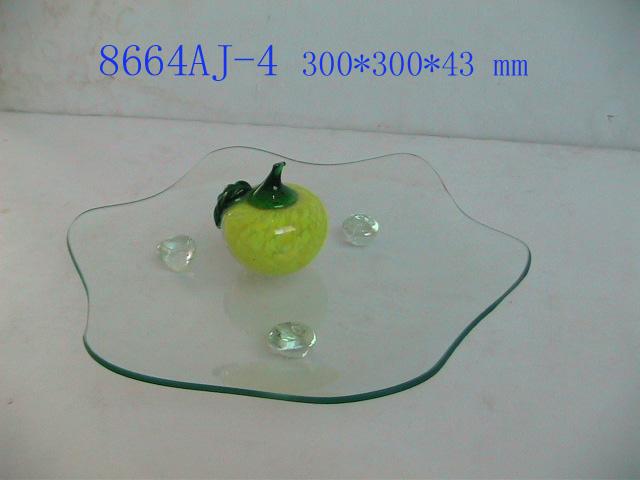 8665-J-4G glass fruit platter with feet details Picture