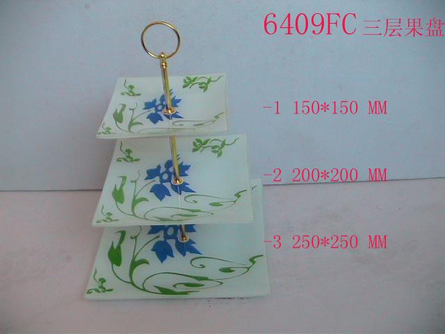 6409DC three-layer glass fruit plate details Picture