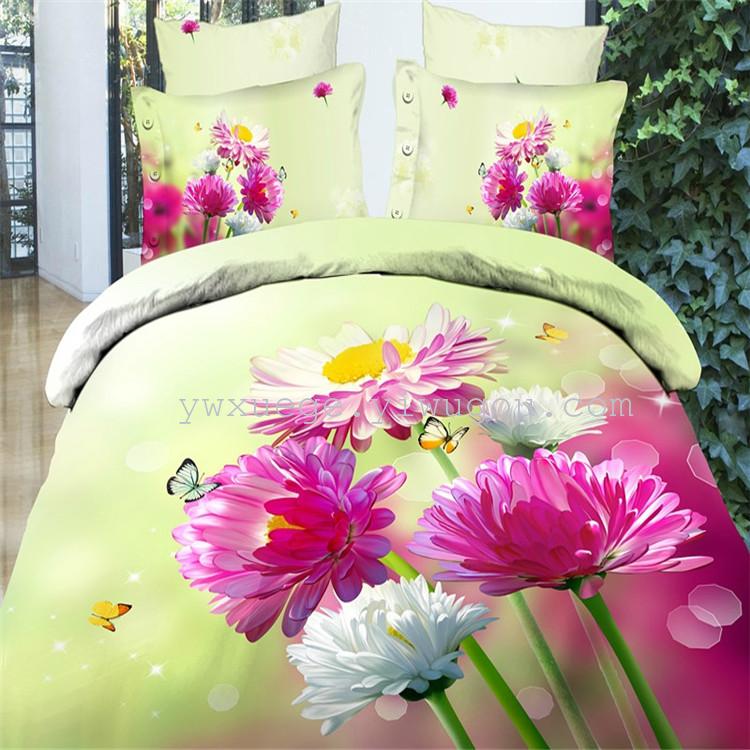 Snow Pigeon bedding High-count cotton twill 3D reactive printing set Winter Warmth Essentials 1.5-1.8 meter bed factory direct sales Love in spring