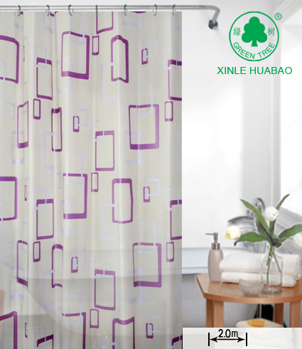 Printed plastic waterproof bath curtain details Picture