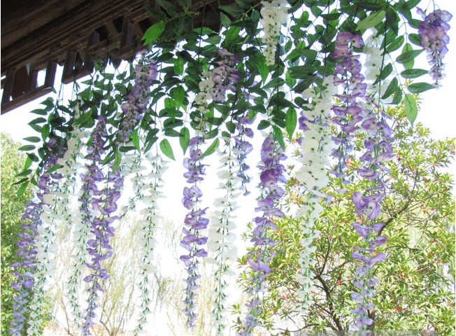 Elongated simulated wisteria flower simulated wisteria bean flower simulated silk bean flower