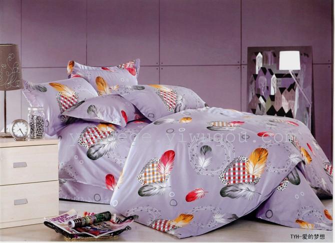 Snowpigeon bedding all COTTON FOUR-piece SET series all cotton foreign trade series active printing factory direct sales - love's dream
