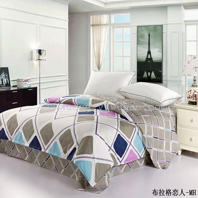 Xuege Home Textiles' genuine Prague Lovers Bed Sheet style four-piece set, 100% cotton twill printed, factory direct sales details Picture