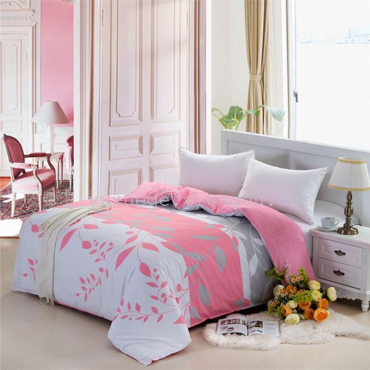 Snowpigeon home textile leaf language Romantic sheet style four pieces 100% cotton twill AB version bedding