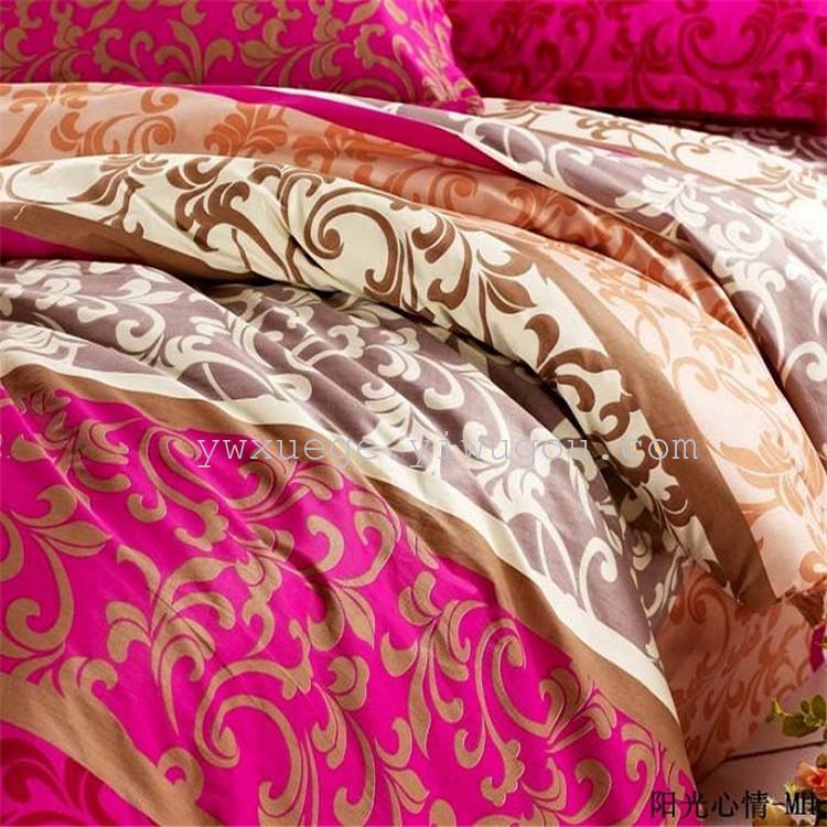 Xuege Home Textiles' high-end all-cotton Sunny Mood Four-piece Set 100% all-cotton twill AB version bedding Specification image
