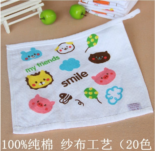 Thick honeycomb gauze towel, square towel, children's handkerchief, wipes, strap, buckle, 25*25