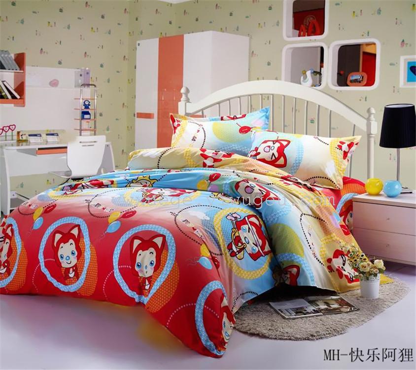 "4-piece Snow Pigeon Bedding Diamond Fleece Cute Cartoon Series - Happy A Li 4-piece Set Factory Direct Sales.