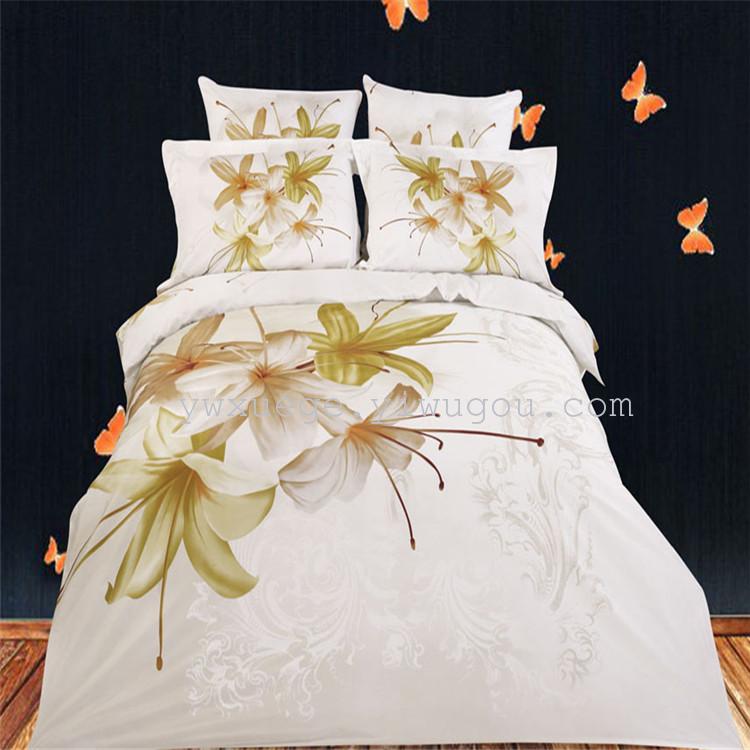 Xuege Home Textiles 3D Personalized Landscape Oil Painting Four-piece Set, All-cotton active twill printed three-dimensional bedding, One Meter of Sunshine Application Scenario