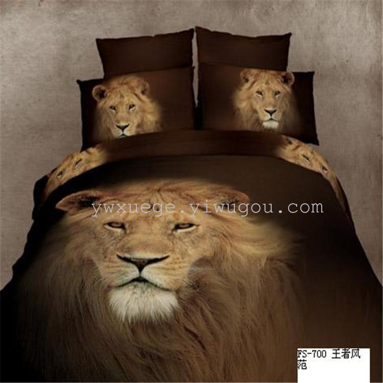 Manufacturers direct fashion fashion boutique pure cotton 3D ink painting king style bedding four sets