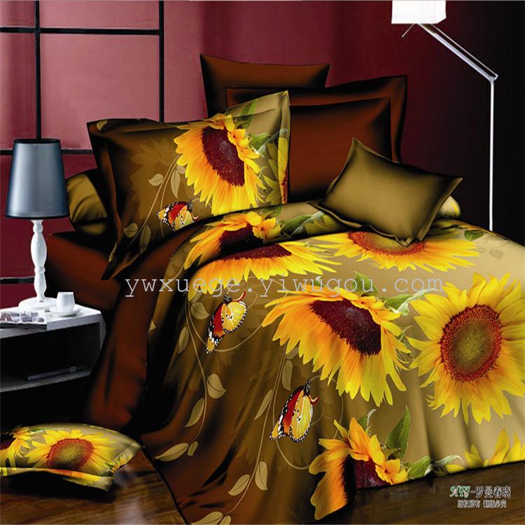 Polyester-cotton bedding sets for export, natural and environmentally friendly reactive dyeing factory direct sales - Flowing Light Dancing Specification image
