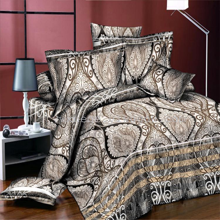 3D reactive printing 3D Osaka Flower Four-piece set polyester-cotton bedding export factory direct sales - Flower Shape and Shadow details Picture