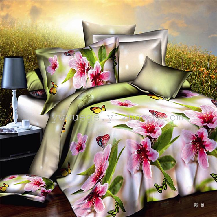 Autumn and winter new four-piece set of polyester-cotton 3D reactive printed bedding factory direct sales - Elephant Application Scenario