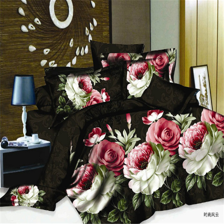 "Export 3D oil painting plain print four-piece set of bedding, reactive printing and non-fading bedding factory direct sales, Holy goddess. details Picture
