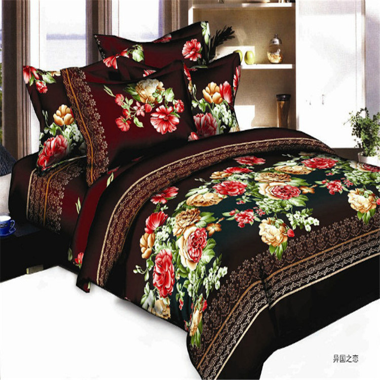 Xuege Home Textile Bedding new polyester-cotton dispersion reactive printing four-piece set factory direct sales for export ---- Perfume lily Application Scenario