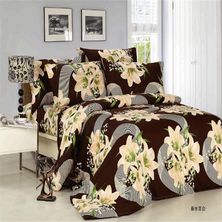 Xuege Home Textile Bedding new polyester-cotton dispersion reactive printing four-piece set factory direct sales for export ---- Perfume lily