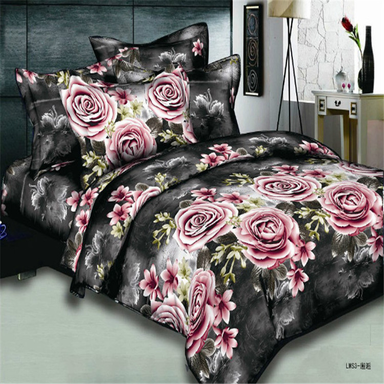 Xuege Home Textile Bedding new polyester-cotton dispersion reactive printing four-piece set factory direct sales for export ---- Perfume lily details Picture