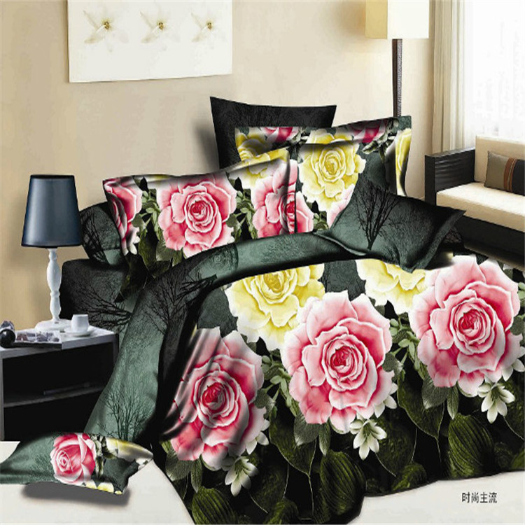 "Export 3D oil painting plain print four-piece set of bedding, reactive printing and non-fading bedding factory direct sales, Holy goddess. Specification image