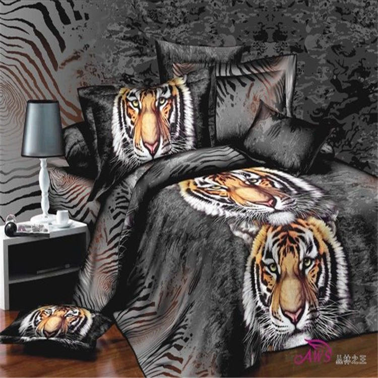 Wholesale of four-piece sets of polyester-cotton personalized 3D large oil painting four-piece sets of bedding for export: A brilliant life Specification image
