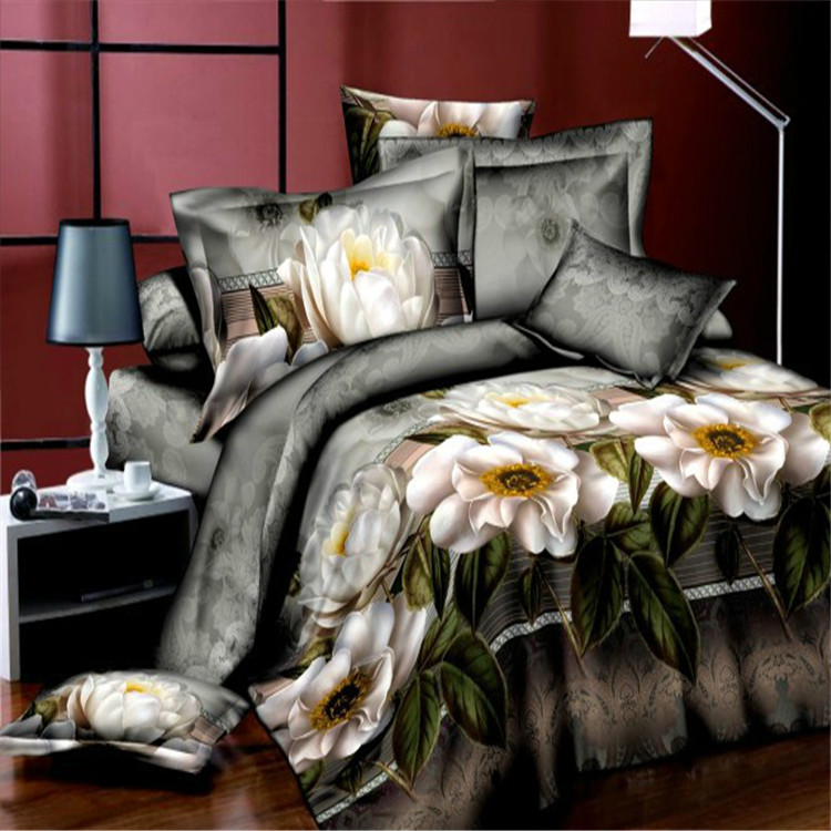 Direct sales from the manufacturer of genuine 3D stereoscopic effect bed sheets and duvet covers, flower landscape oil painting bedding, and polyester-cotton four-piece sets for foreign trade Application Scenario