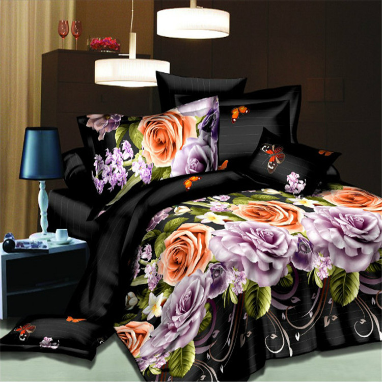 Autumn AND WINTER NEW BEDDING four pieces of polyester cotton 3D active printing bedding manufacturers direct -- Butterfly Fei Fei