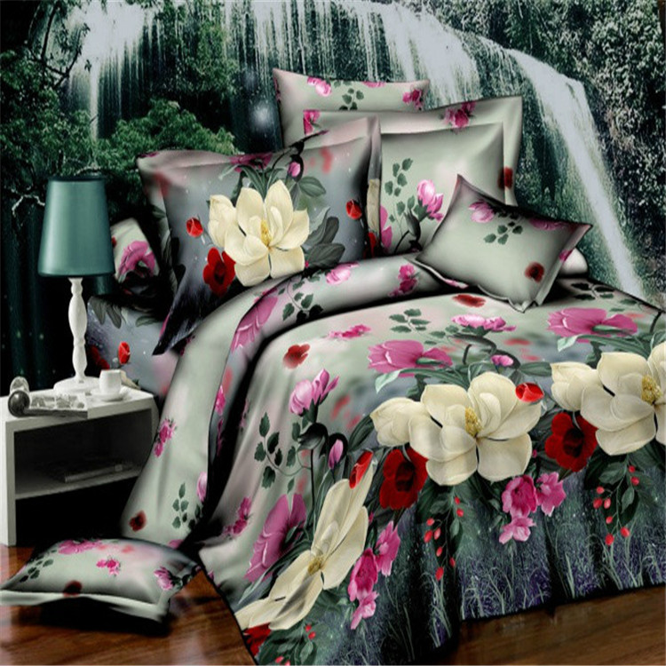 High-quality home textile 3D bedding for export, natural, green and environmentally friendly printing and dyeing factory direct sales, Flower Sweet Words