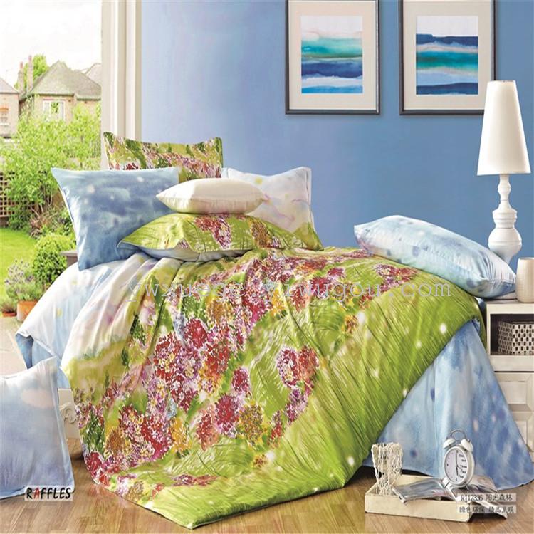 Four-piece wedding bedding set, 100% cotton reactive printing, excellent breathability, factory direct sales - Fantasy Phantom details Picture
