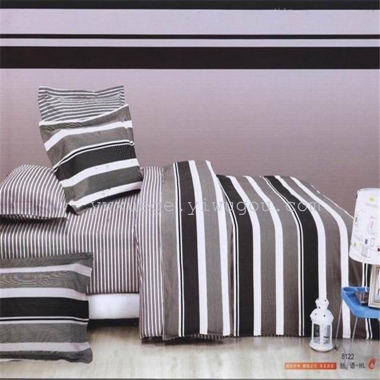 New 100% cotton bedding four sets of pastoral wedding supplies four sets of quality assurance silk language
