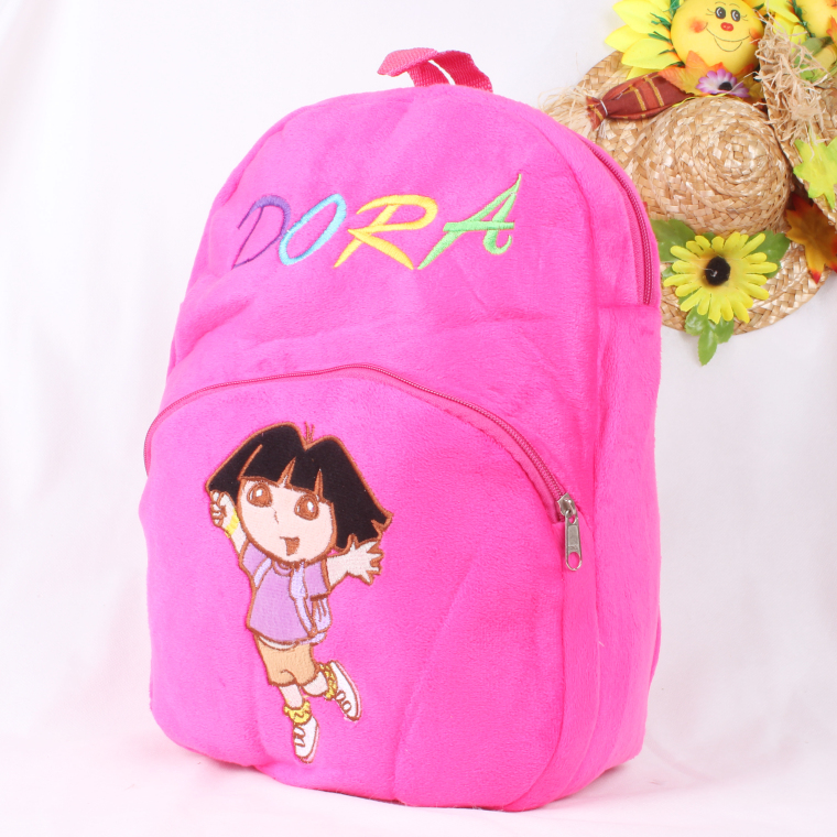 Strawberry plush schoolbag, plush animal embroidery schoolbag, schoolbag backpack, children's schoolbag, toy bag details Picture