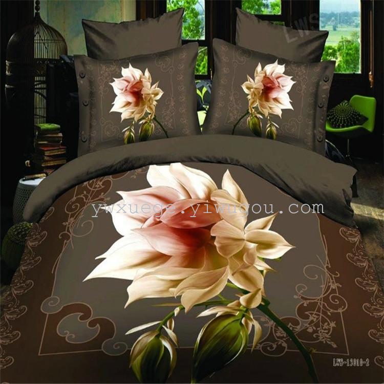 Ma Xin's best-selling four-piece set: 3D active printed four-piece set, wedding bedding, multi-piece set, bedsheet style four-piece set details Picture
