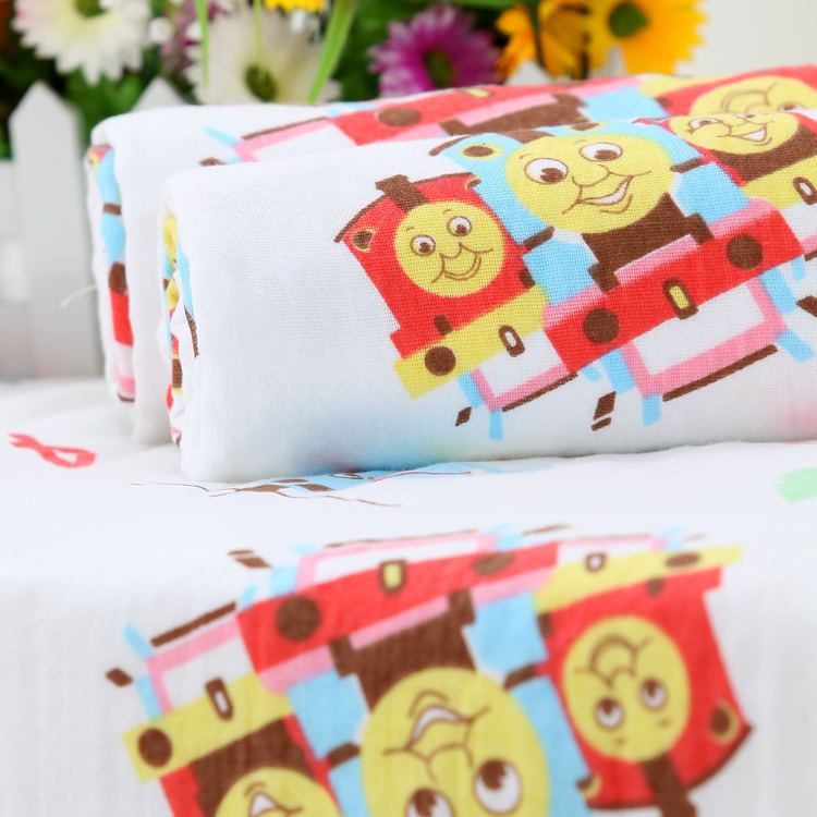 Honeycomb gauze towels, 85*85 bath towels, children's bath towels, printed baby products, foreign trade bath towels