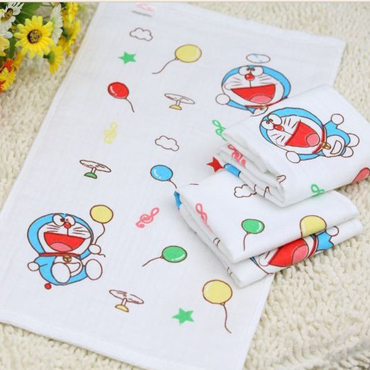 Factory direct sales of double-layer honeycomb gauze towels, children's printed towels, water absorption 35*75