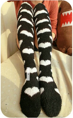 Winter women's socks long towel socks coral velvet knee-high socks thick Christmas socks high tube warm sleep socks