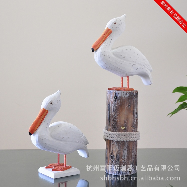 鹈鹕鸟 捕鱼鸟 树桩海鸟 创意家居 家居饰品 MA06019