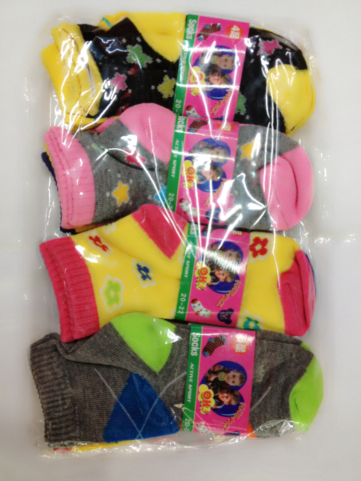 Street stall foreign trade surplus inventory of 2-3-year-old polyester-cotton jacquard socks for boys and girls details Picture