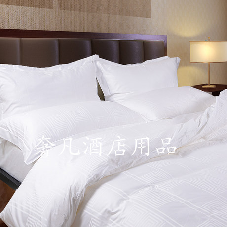 Shefan Hotel Supplies: 60-piece all-cotton jacquard bed sheet and duvet cover set details Picture