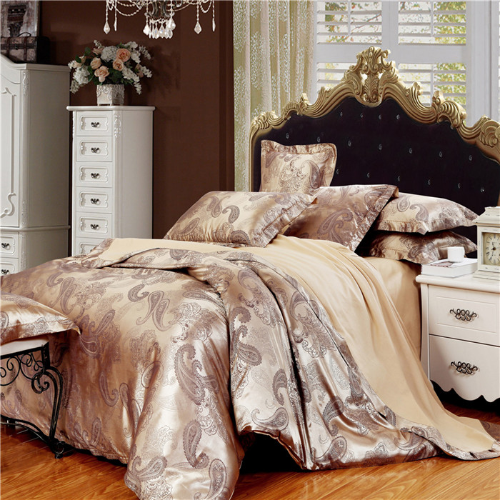 Yiwu snow pigeon home spun tencel cotton satin jacquard three or four wedding bed products kit new
