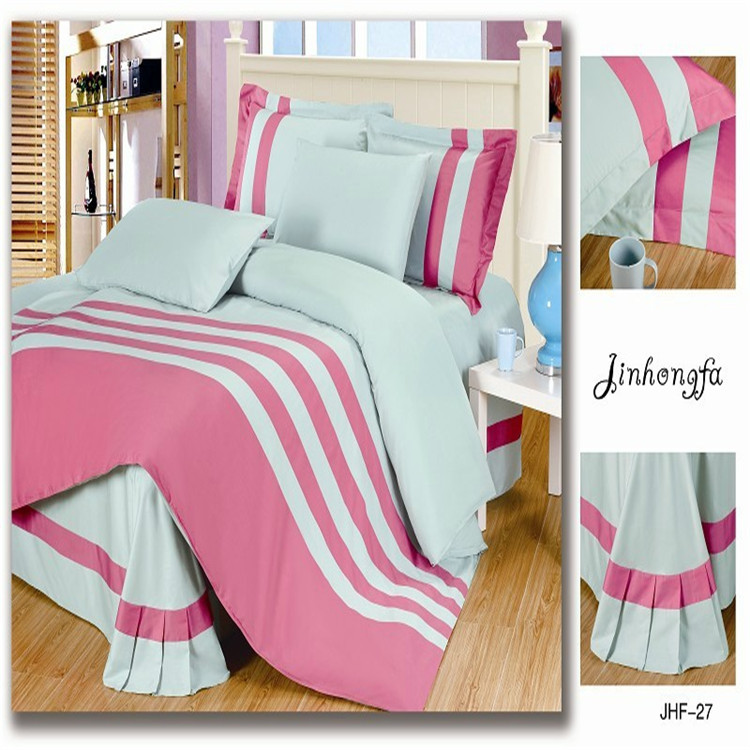 Wholesale of genuine four-piece bedding sets made of pure cotton and plain color from Yiwu Snow Pigeon details Picture