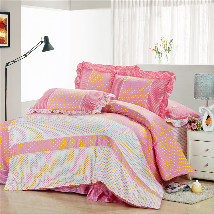 Bedding, home textiles, quilts, bed sheets, Yiwu Snow Pigeon Korean version, Butterfly Matchmaking, skin-friendly cotton, skin-soothing velvet four-piece set, princess style four-piece set, bed sheets and duvet covers Specification image