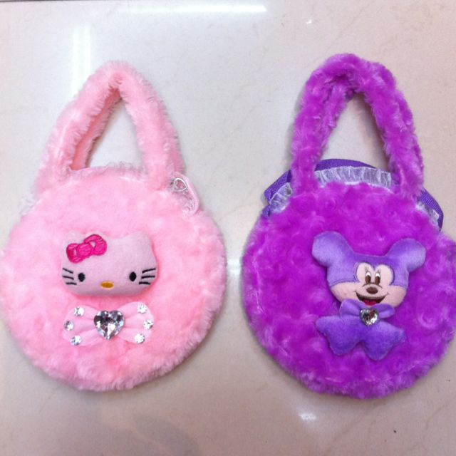 Plush crossbody bag, export handbag, crossbody bag, animal crossbody bag, rose material crossbody bag full figure