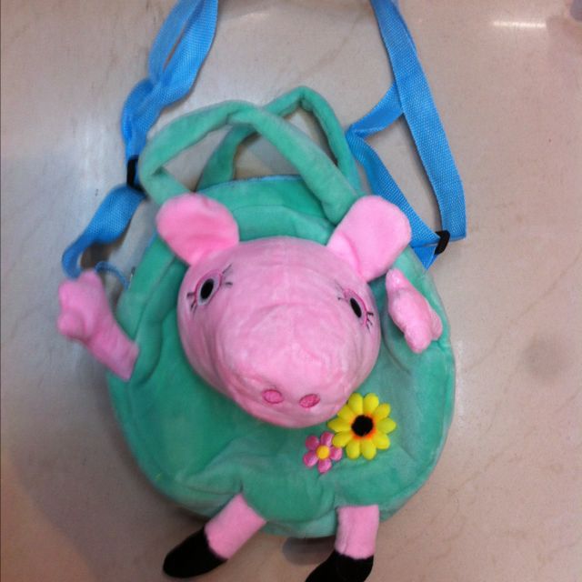 Plush shoulder bag, pp pig, pink pig dual-purpose bag, pig handbag details Picture