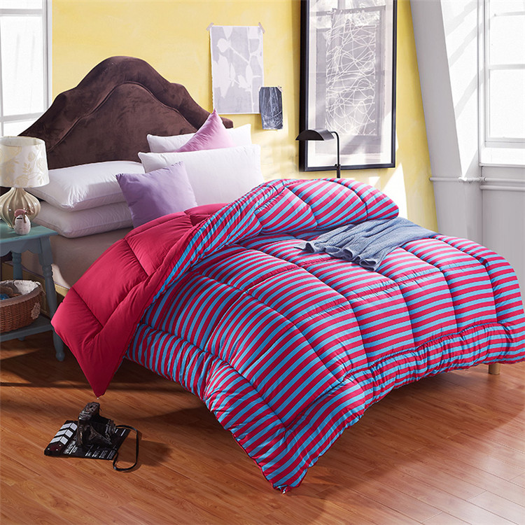 Yiwu Snow Pigeon thickened autumn and winter cotton quilt, student quilt, feather velvet cotton quilt, striped winter quilt core Application Scenario
