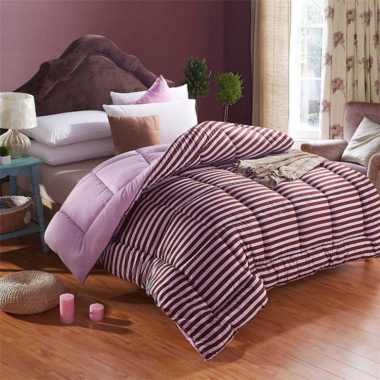 Yiwu Snow Pigeon thickened autumn and winter cotton quilt, student quilt, feather velvet cotton quilt, striped winter quilt core details Picture