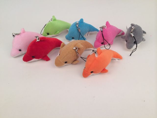 Plush toy Dolphin mobile phone pendant, ocean pendant, keychain plush pendant, dolphin mobile phone pendant details Picture