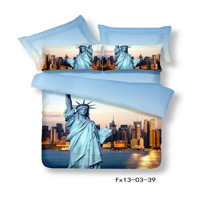 Yiwu Snow Pigeon's new oil painting pattern all-cotton oil painting four-piece set 3D pure cotton Specification image